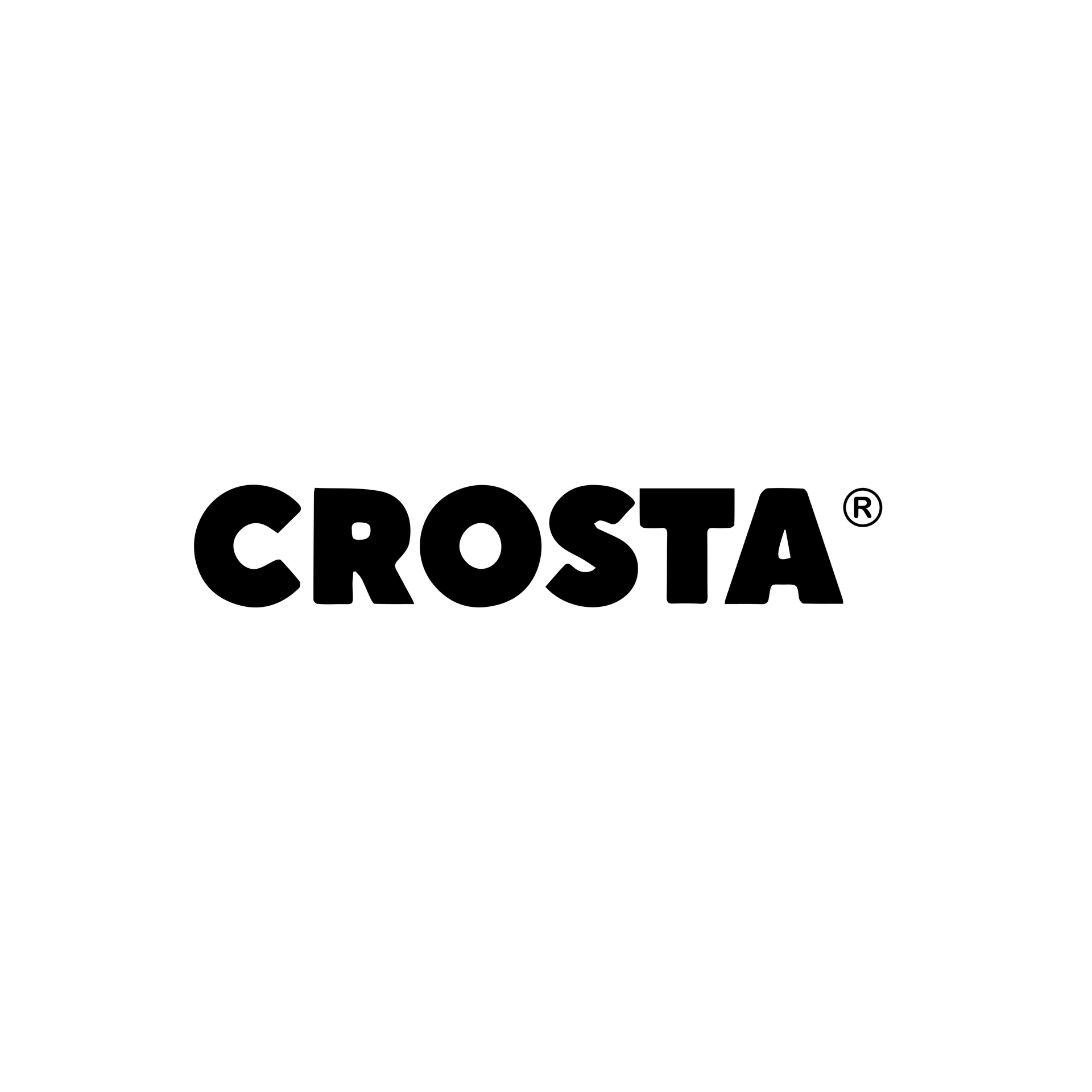 Black CROSTA wordmark on a white background with a small registered trademark symbol