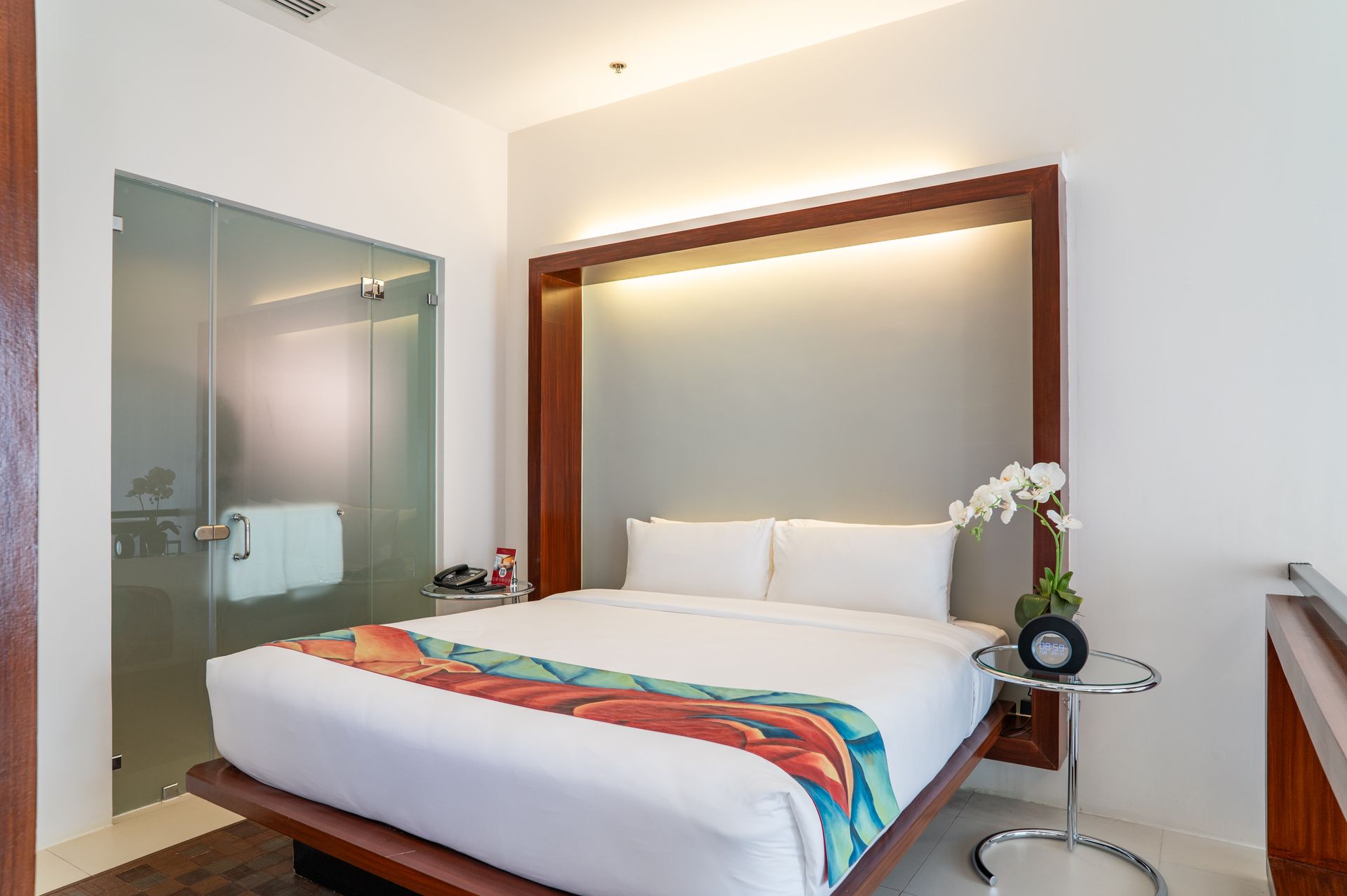 Soaking bathtub in the Barcelona Suite with bathtub at The Picasso Boutique Serviced Residences, Salcedo Village Makati