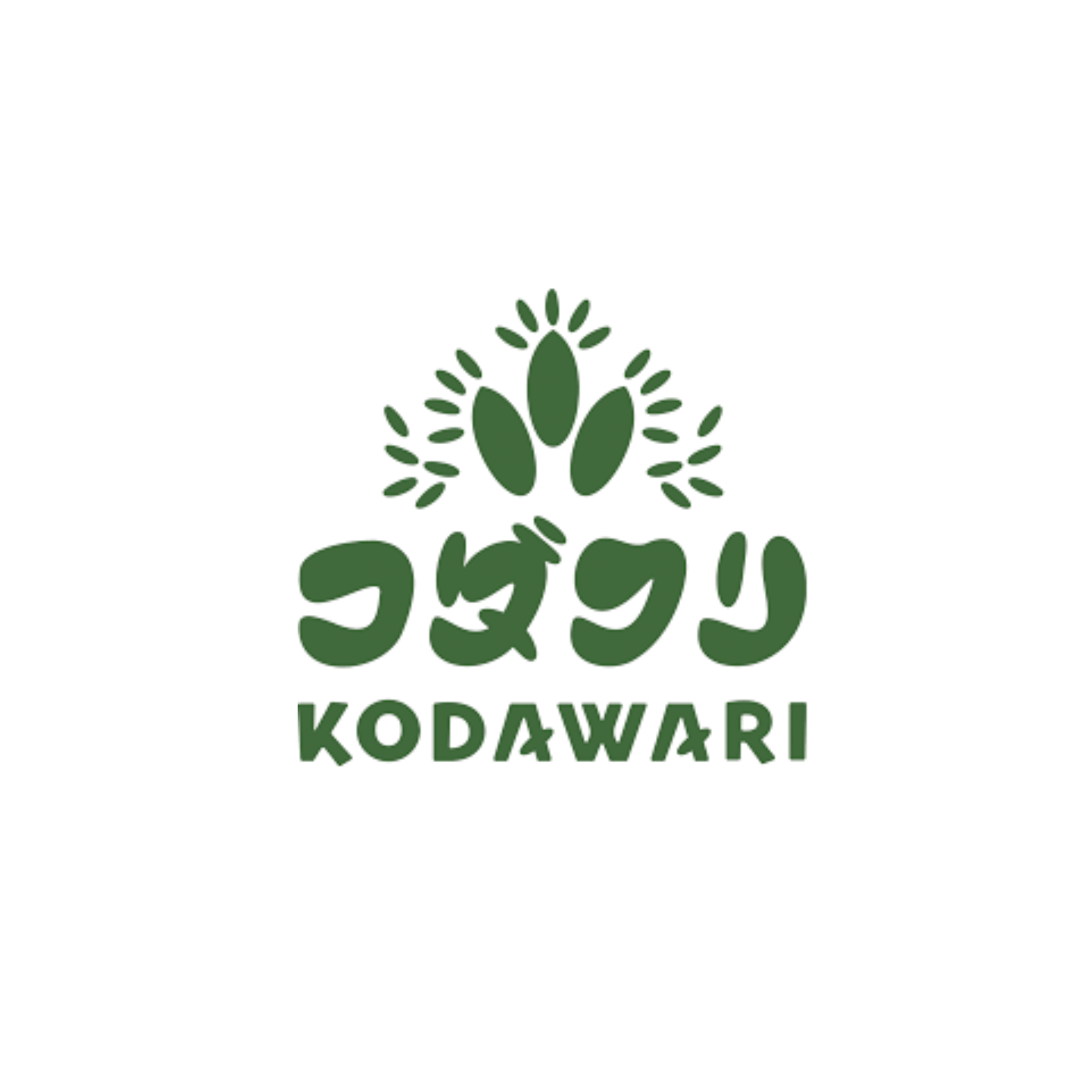 Green Kodawari logo with stylized leaves above Japanese text and the word “KODAWARI” below
