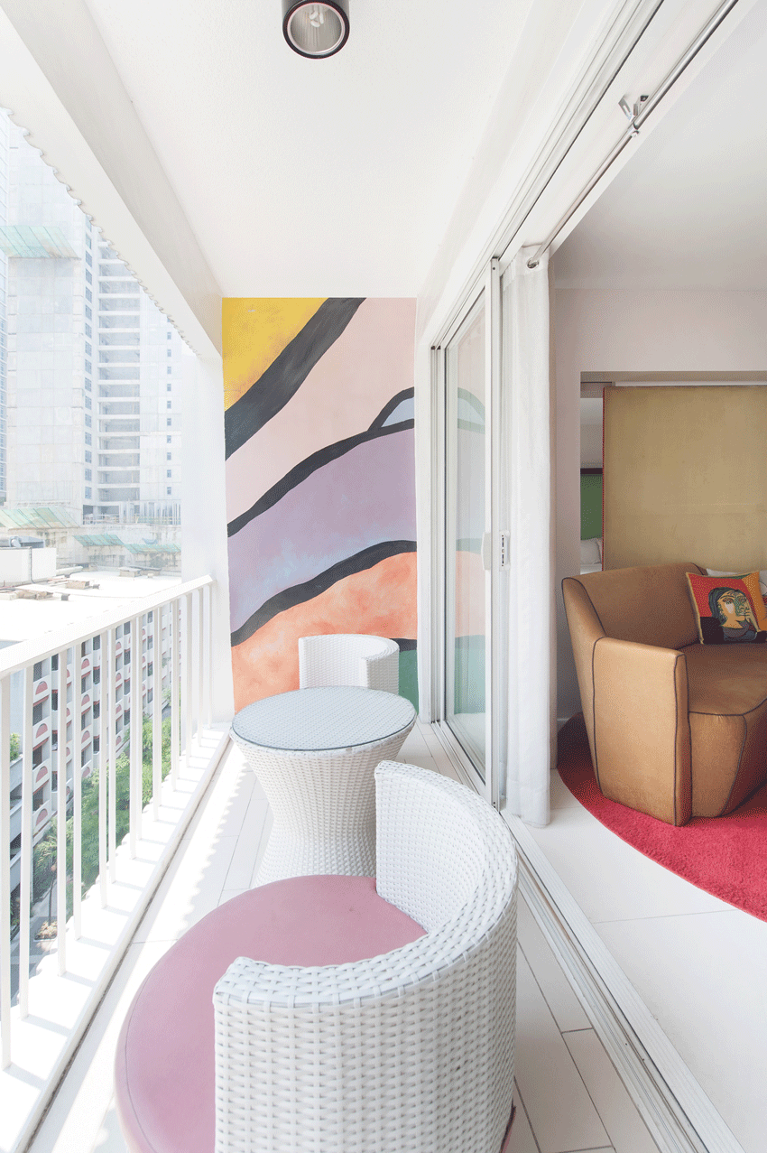 Bright balcony in a multi-level residential-style comfort at family-friendly boutique hotel.