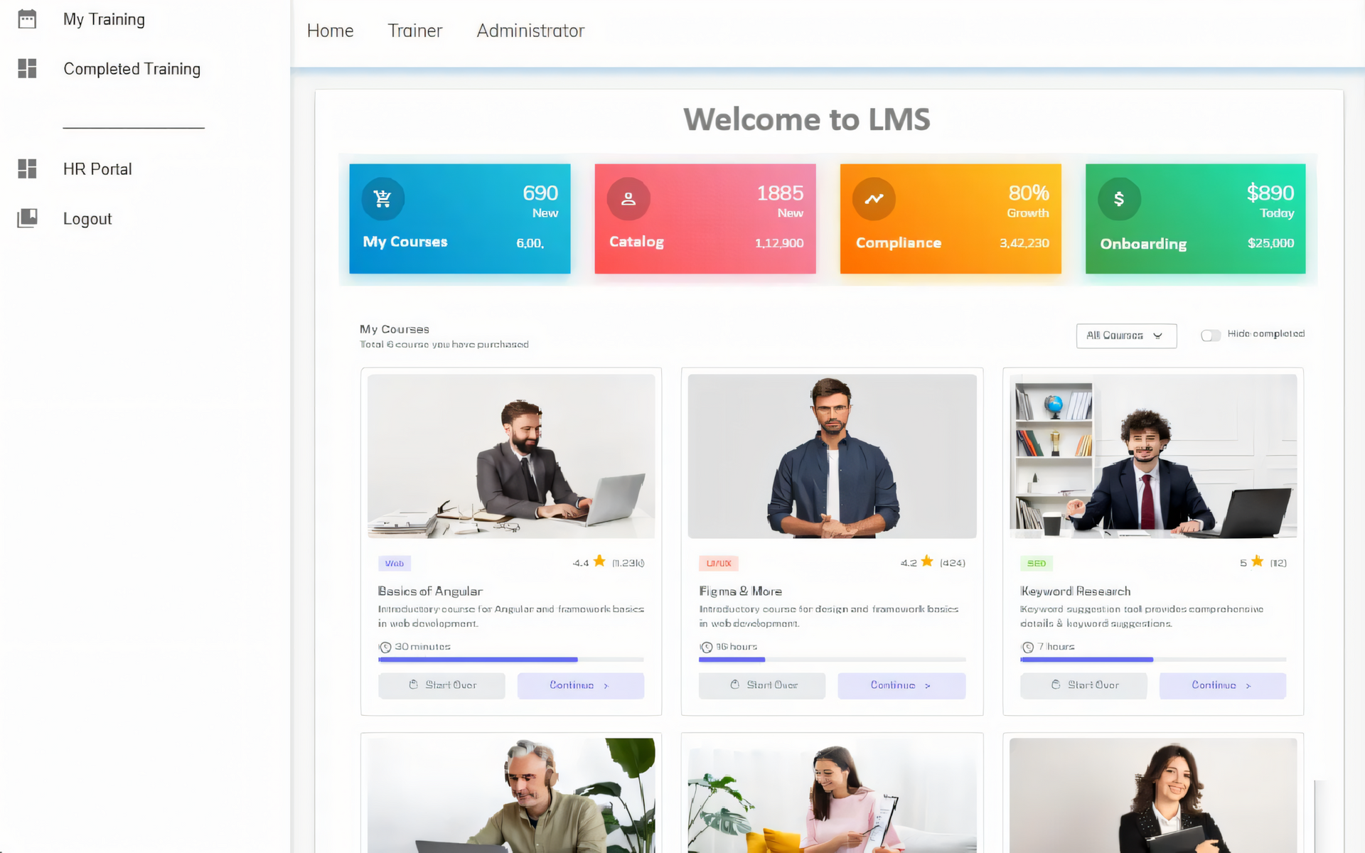 E-Learning Dashboard