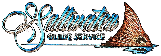 A logo for a fishing guide service with a picture of a fish on it.