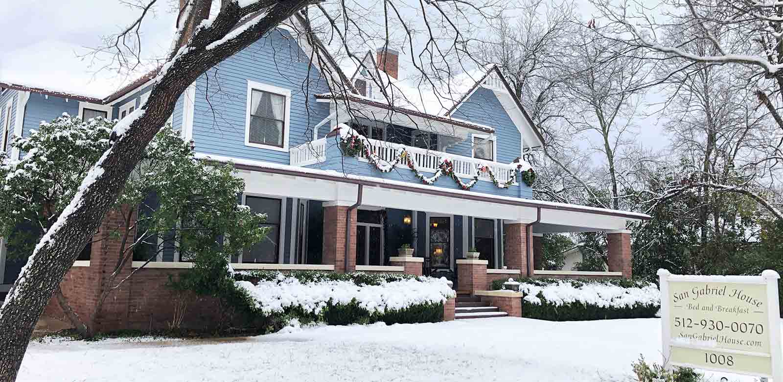 San Gabriel House in the Snow