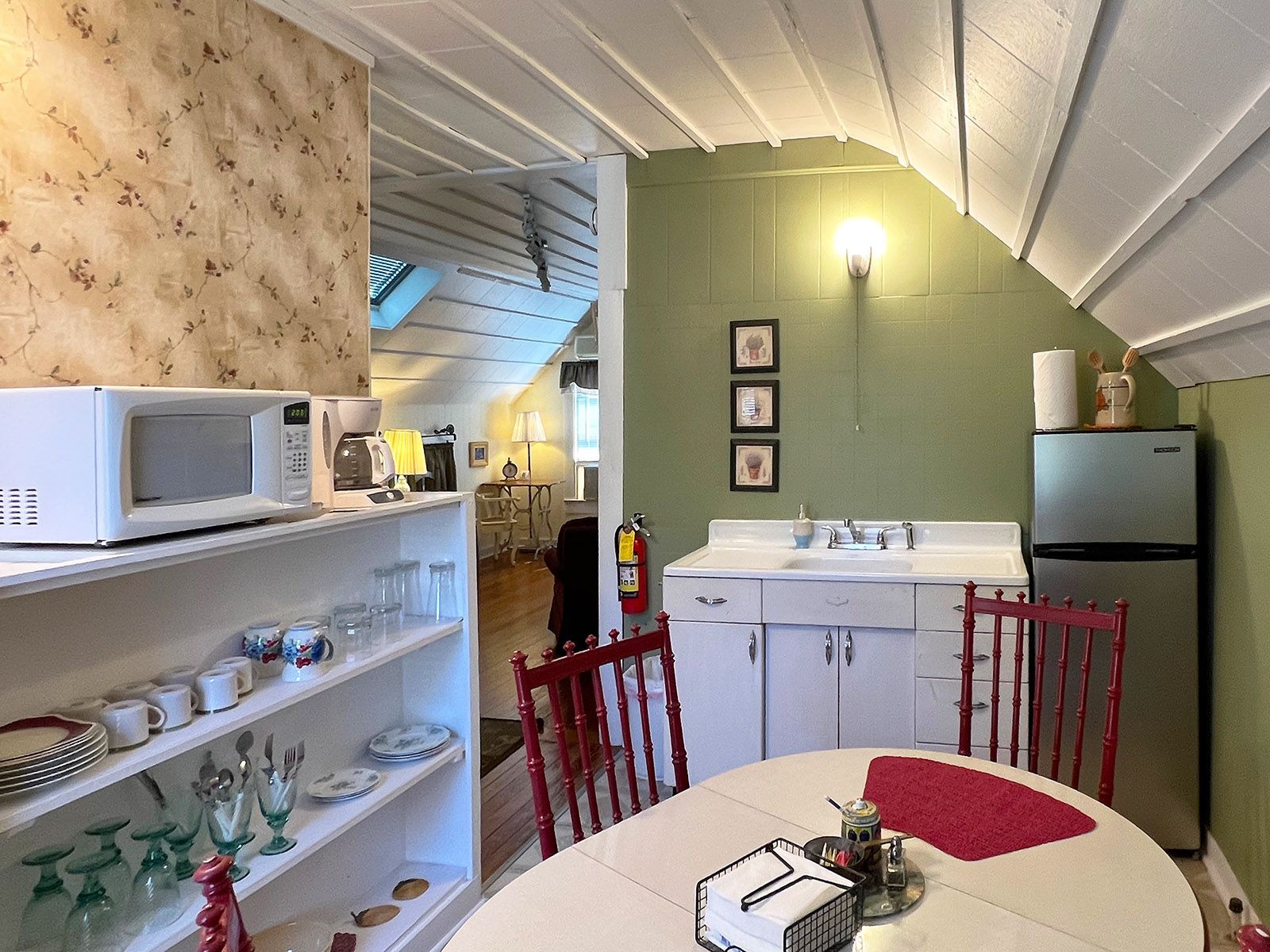 View of kitchenette and sink area