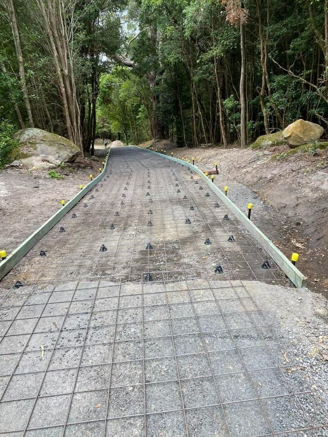 Paved Forest Path Under Construction — BJ's Concreting in Callala Bay, NSW