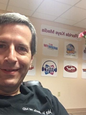 Dr. Norris taking a selfie at US 1 radio station where he periodically speaks on healthcare.