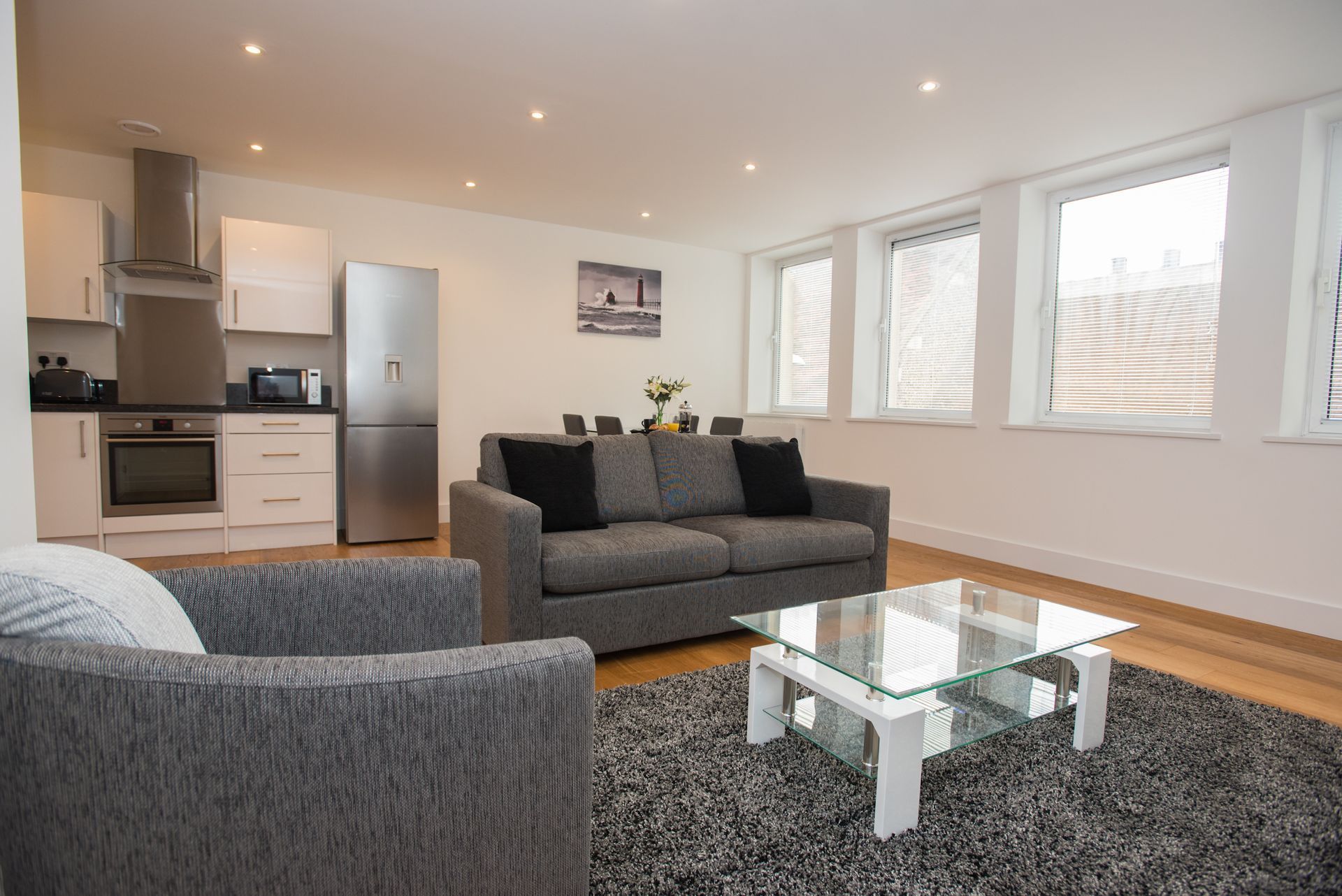 Sussex house open plan kitchen and living area celador apartments