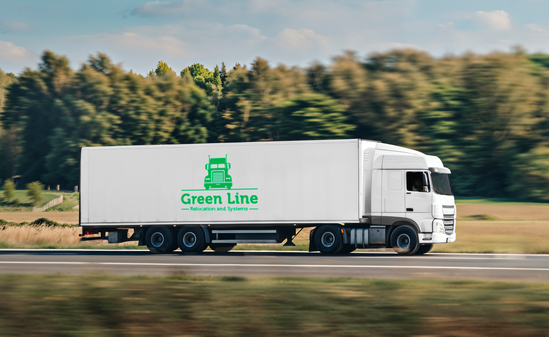 White semi-truck with 