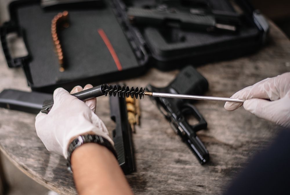 cleaning a gun