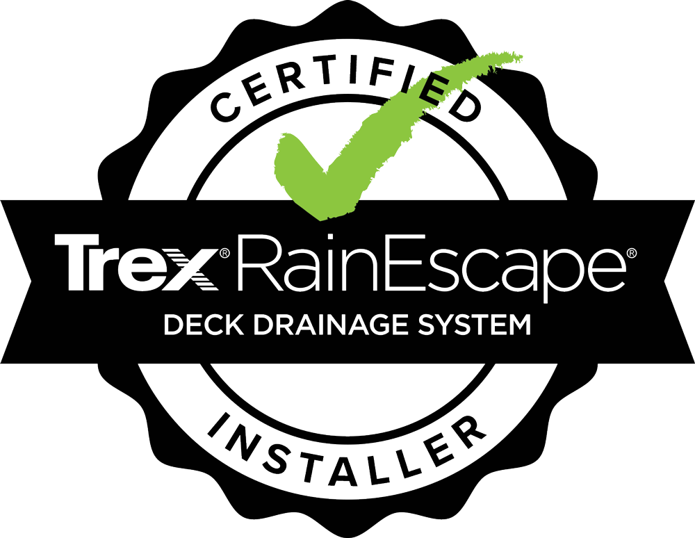 Trex RainEscape certified installer badge.