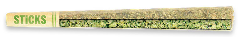 joint split open with cannabis coming out
