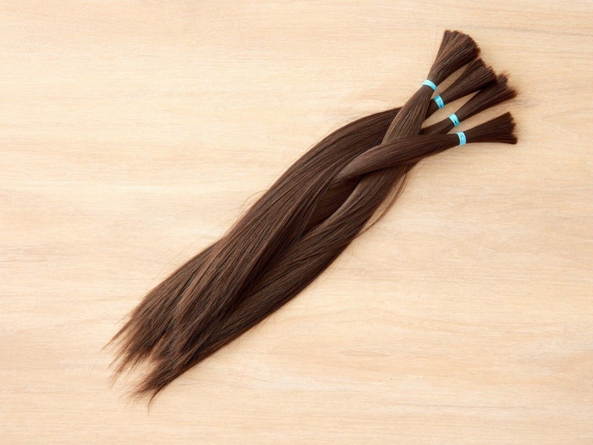 Hair sections prepared for professional strand testing