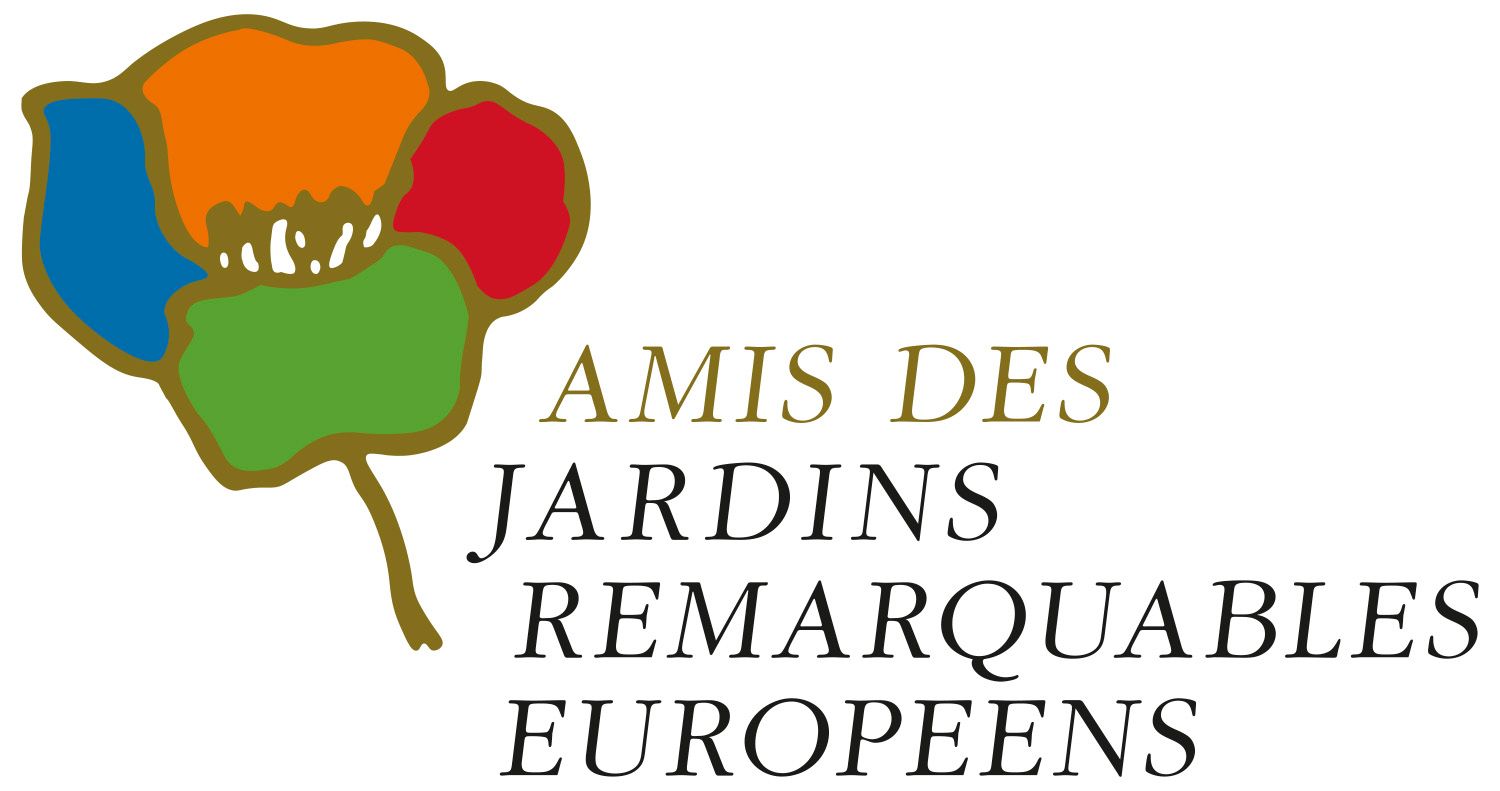 Logo with colorful flower and text “Amis des Jardins Remarquables Européens”