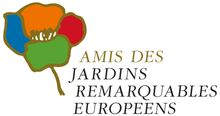 Logo with colorful flower and text “Amis des Jardins Remarquables Européens”