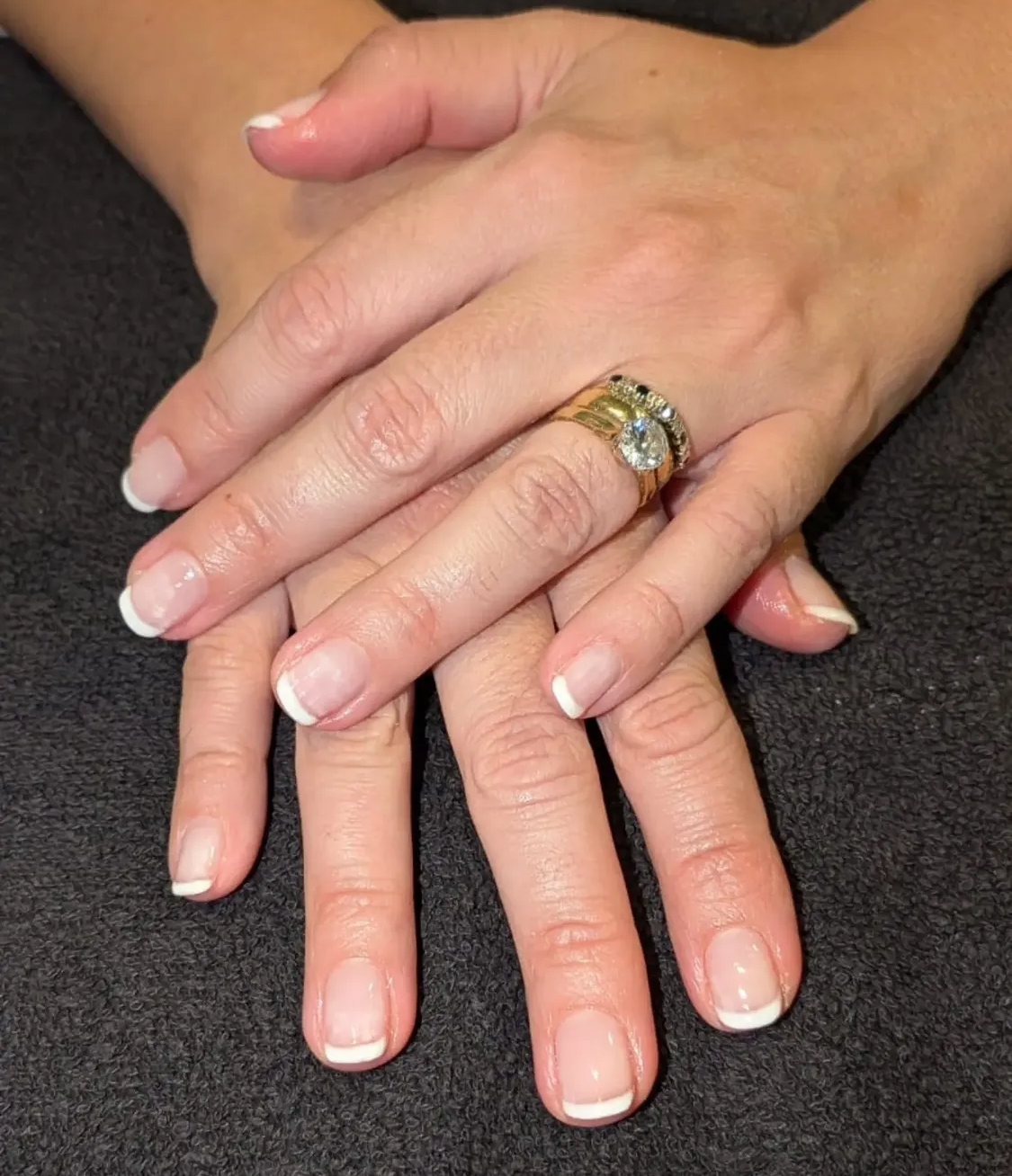 Classic French tip manicure at The Pamper Lounge