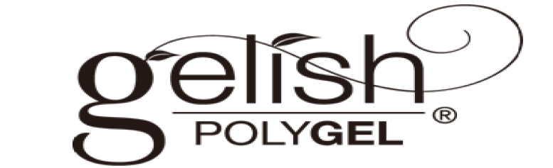 Gelish POLYGEL logo in black on a white background