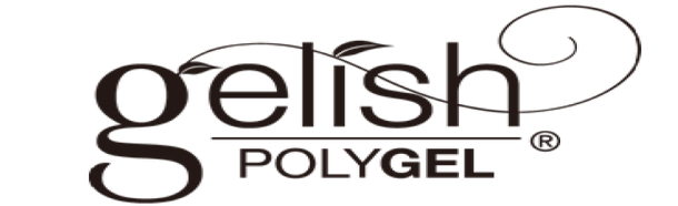 Gelish POLYGEL logo in black on a white background