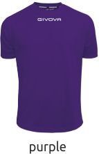 Purple short-sleeve T-shirt shown from the back on a white background.
