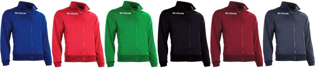 Six hoodies in blue, red, green, black, maroon, and navy on a white background