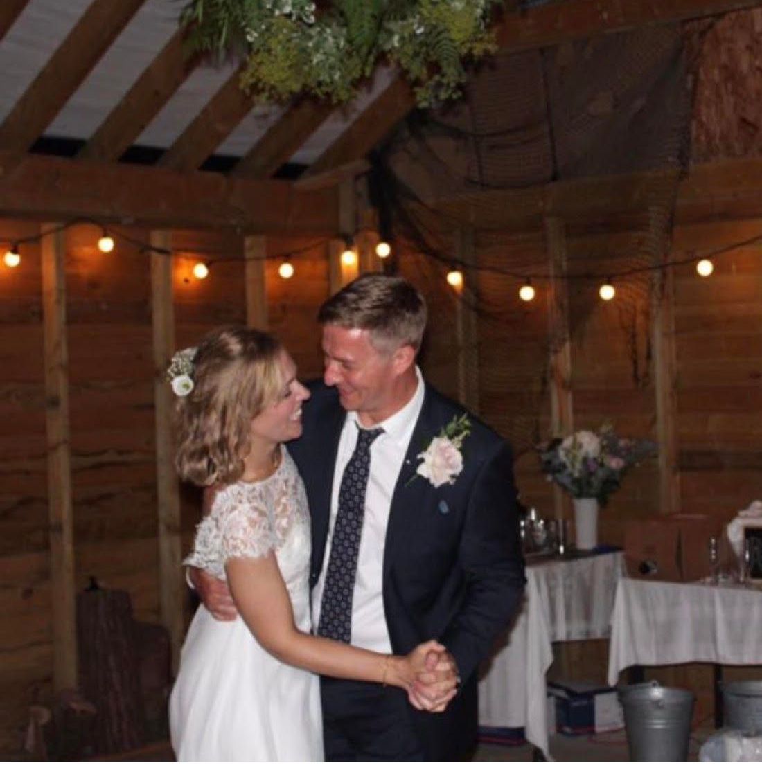 A photo of a couple dancing at their wedding