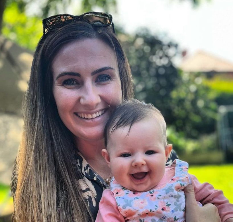A photo of a mum and her baby