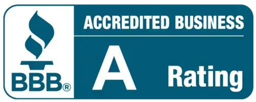 Better Business Bureau logo with blue “BBB” and text