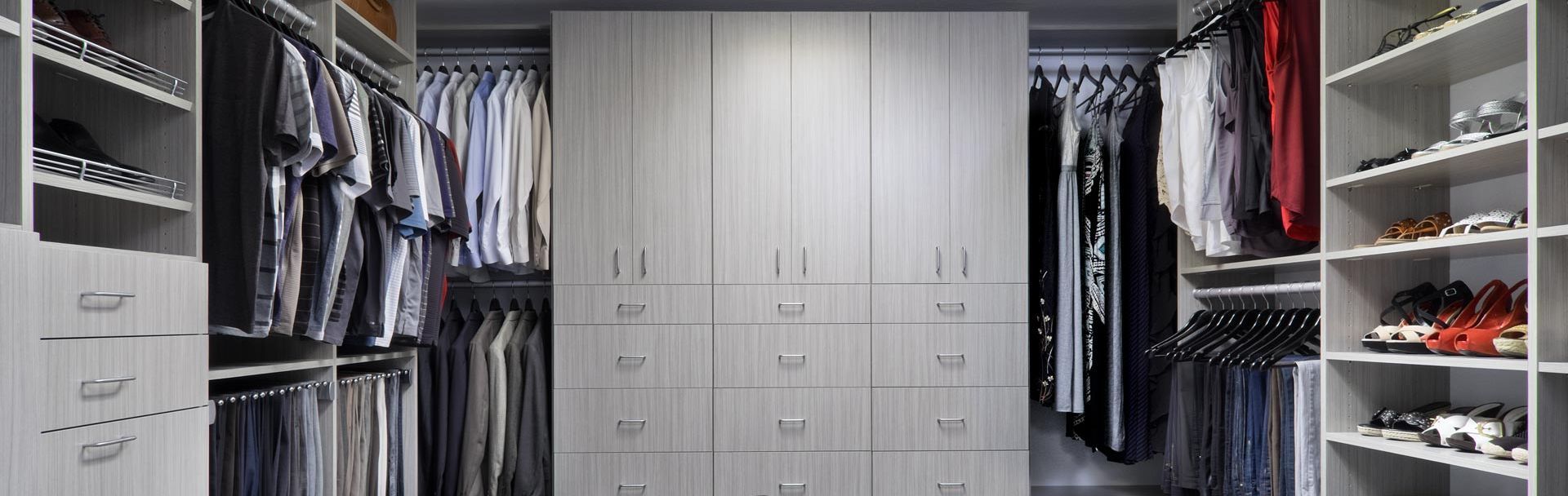 Custom Closet System with Concrete Finish