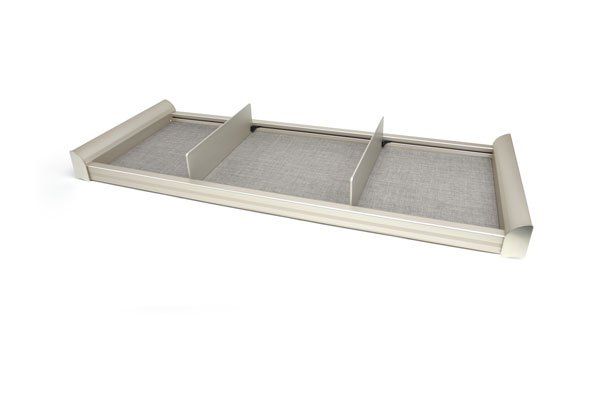 Matte Nickel Color Option For Divided Shelf Organizer