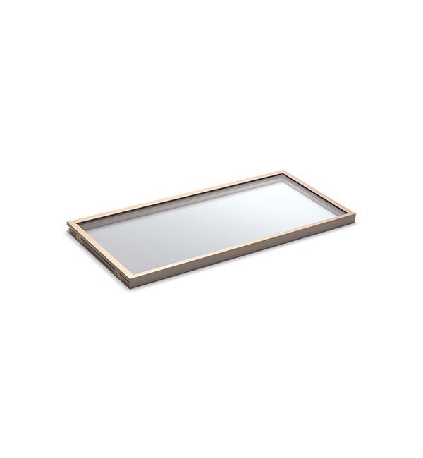 Matte Gold Color Option for LED Glass Shelf 14 Inch Depth 