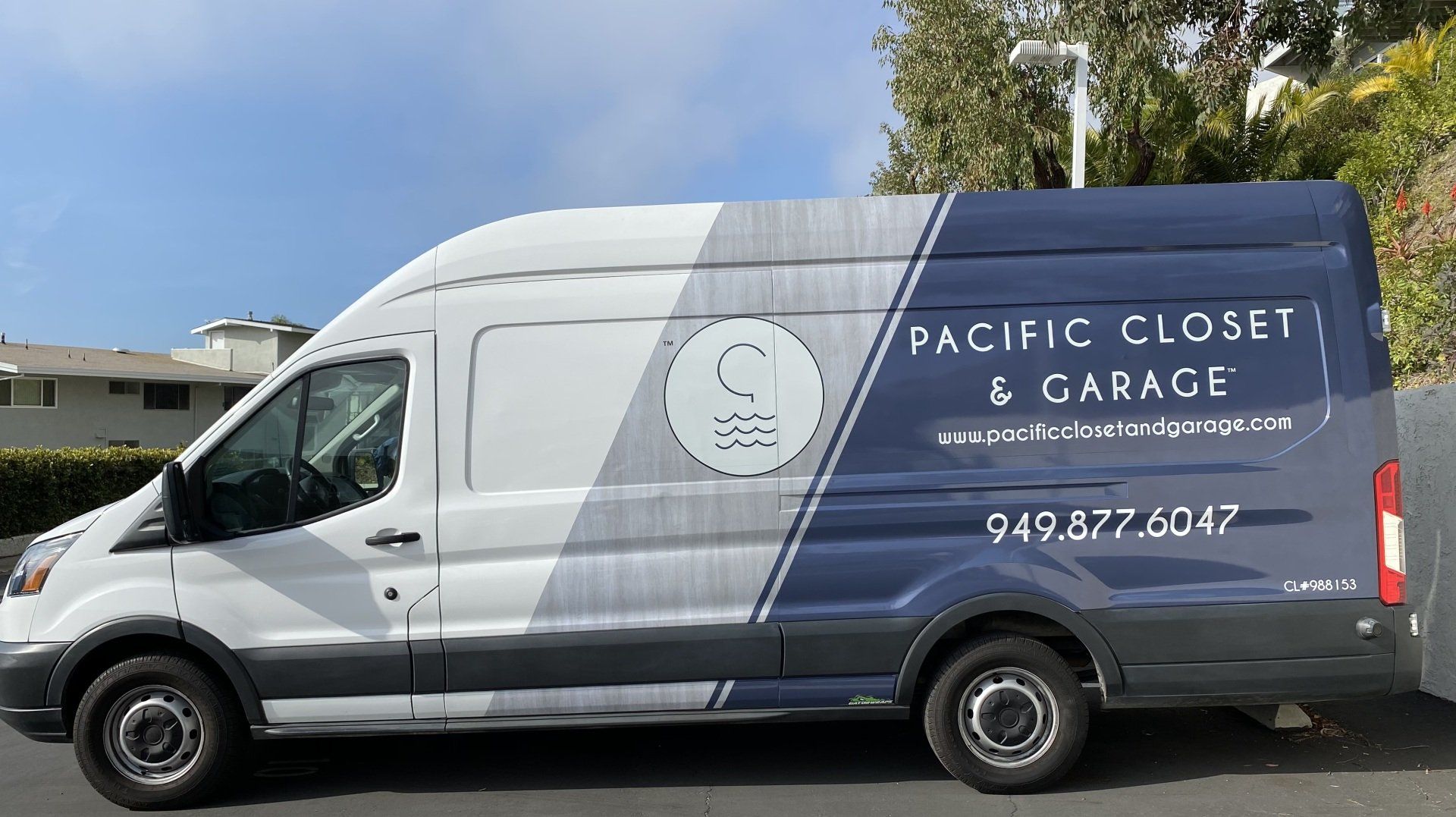 Pacific Closet and Garage van at a client project location .