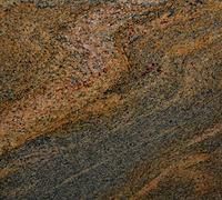 Close-up of rough brown and gray stone texture with dark veining
