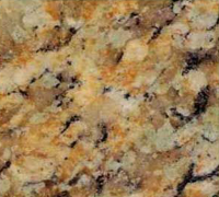 Close-up of speckled granite with beige, yellow, and black flecks