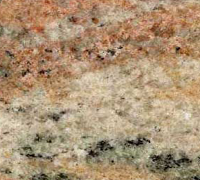 Close-up of mottled granite with beige, pink, and black speckles