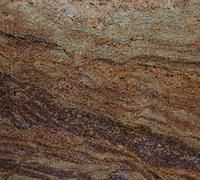 Close-up of a textured stone surface with layered brown, tan, and reddish striations