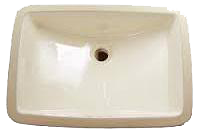 White ceramic bathroom sink with a single drain hole