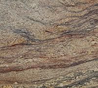 Tan and brown textured stone surface with dark wavy veins