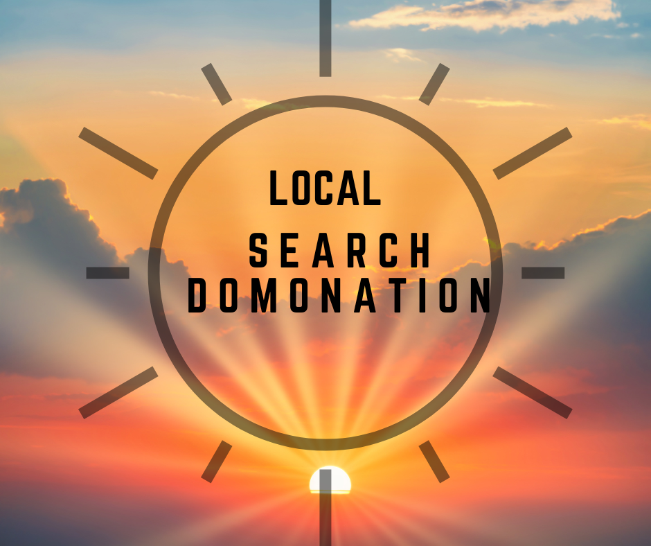 Sunset with a circle, text
