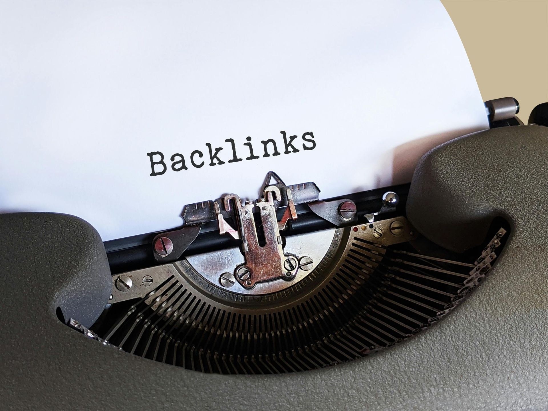 Close-up of a vintage typewriter with