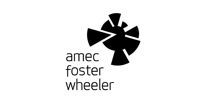 Amec Foster Wheeler logo in black with stylized fan symbol