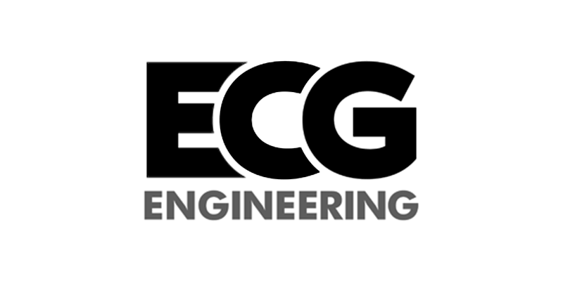 ECG Engineering logo in bold black text on a white background