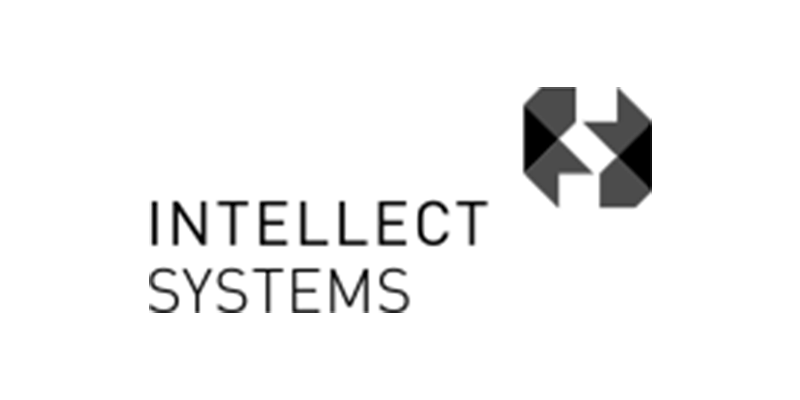 Intellect Systems logo in black and gray on a white background