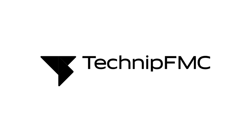 TechnipFMC logo with black geometric icon and text on a white background