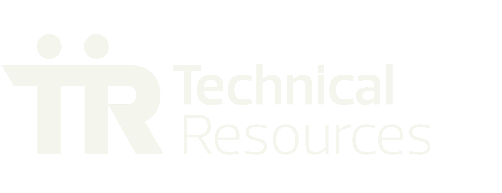 Faded “TR Technical Resources” logo in light gray on a white background