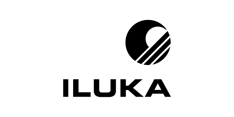 ILUKA logo in black with a circular striped icon above the wordmark