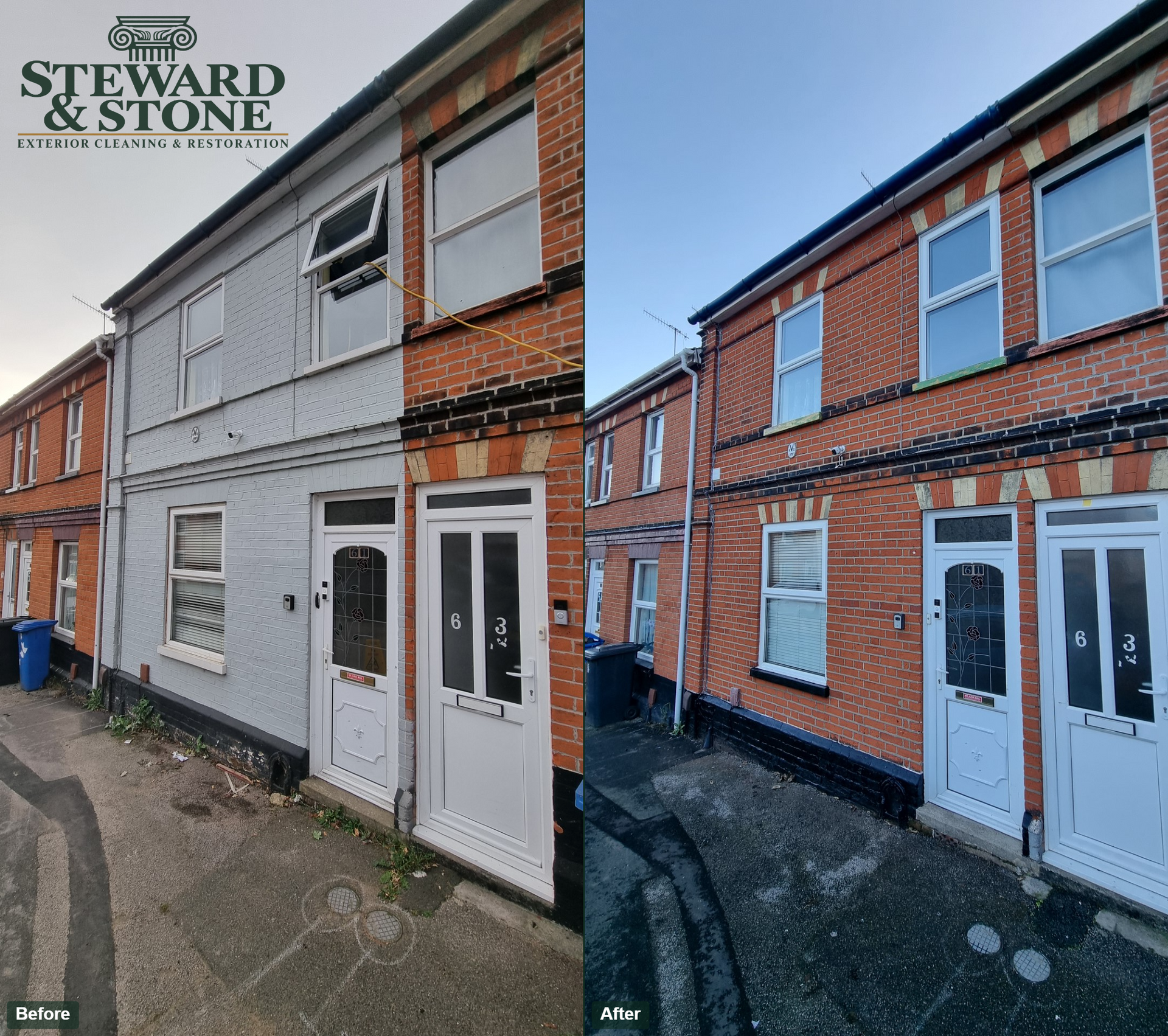 before and after paint removal mid terrace