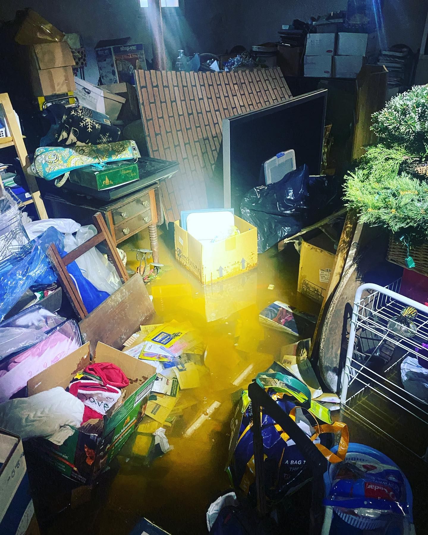 flood water at a home on Long Island