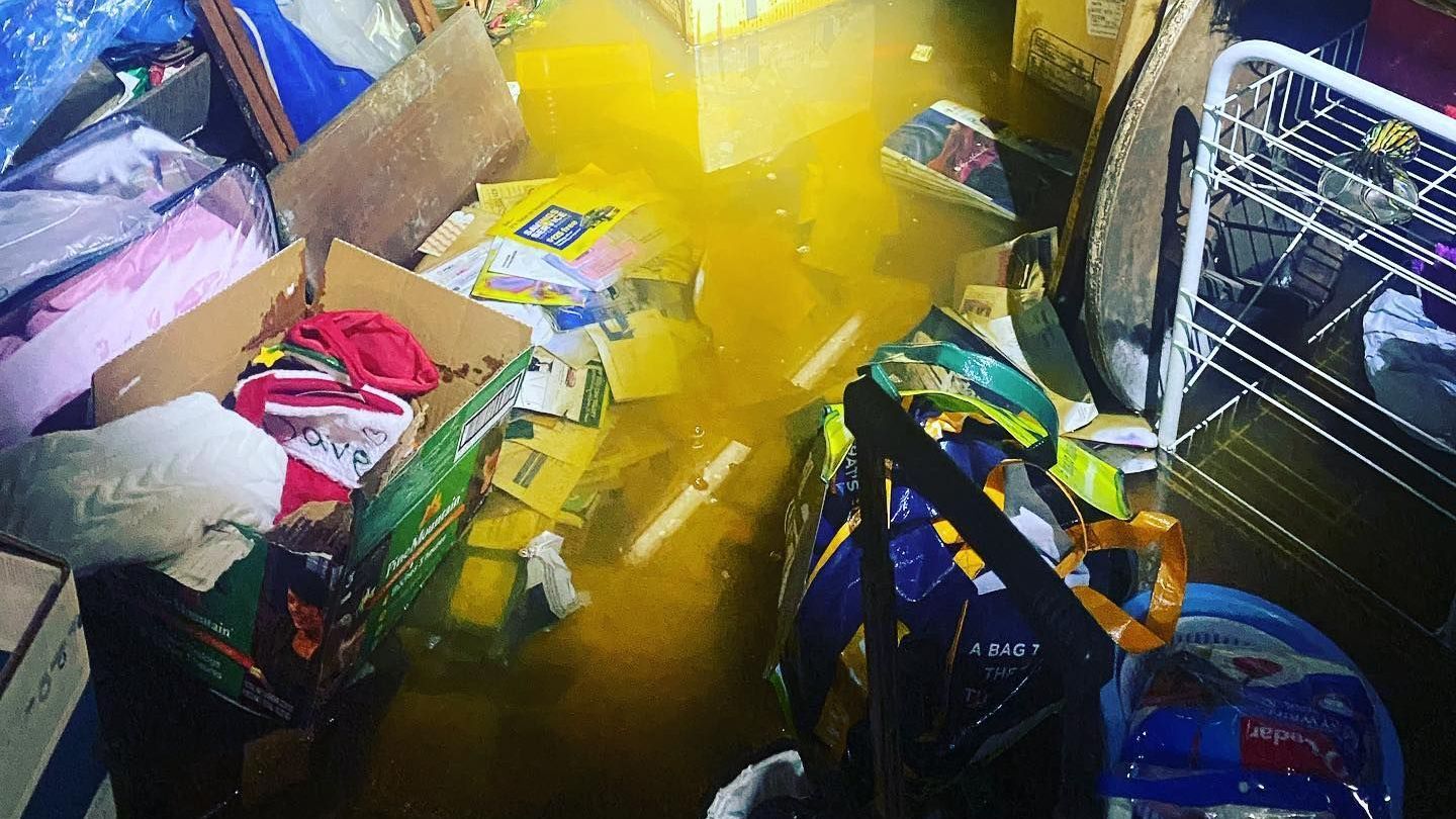 flooded basement on Long Island. K.O.S. offers IICRC certified flood water removal on Long Island.