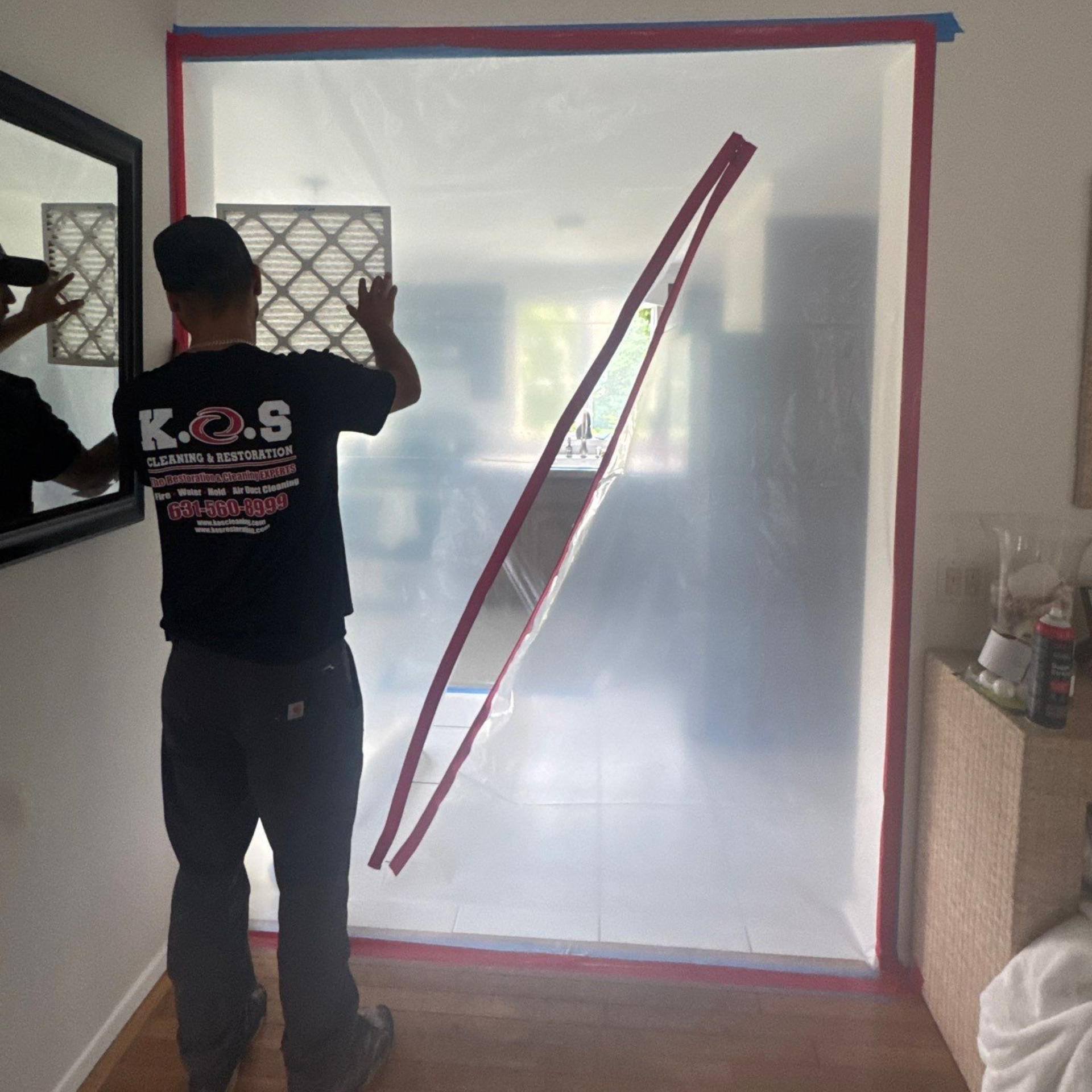 IICRC mold remediation at a home on Long Island after a mold inspection. 