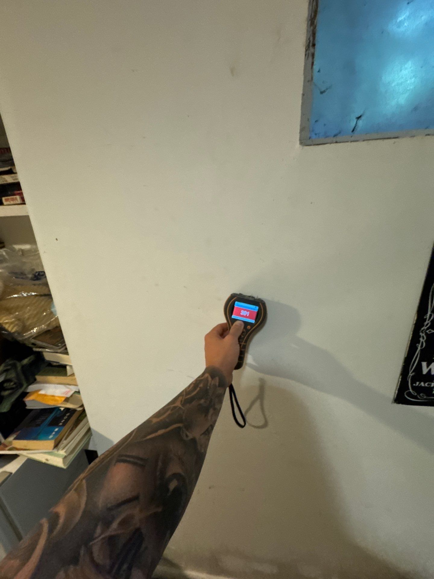 moisture reading of flooded basement in Hampton Bays New York