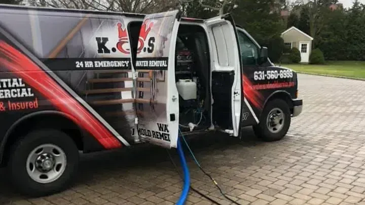 K.O.S. Restoration on a water damage restoration emergency on Long Island.